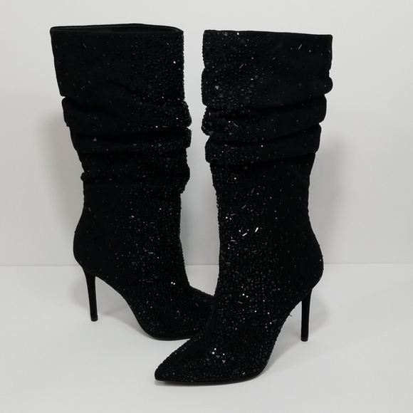 jessica simpson black rhinestone boots